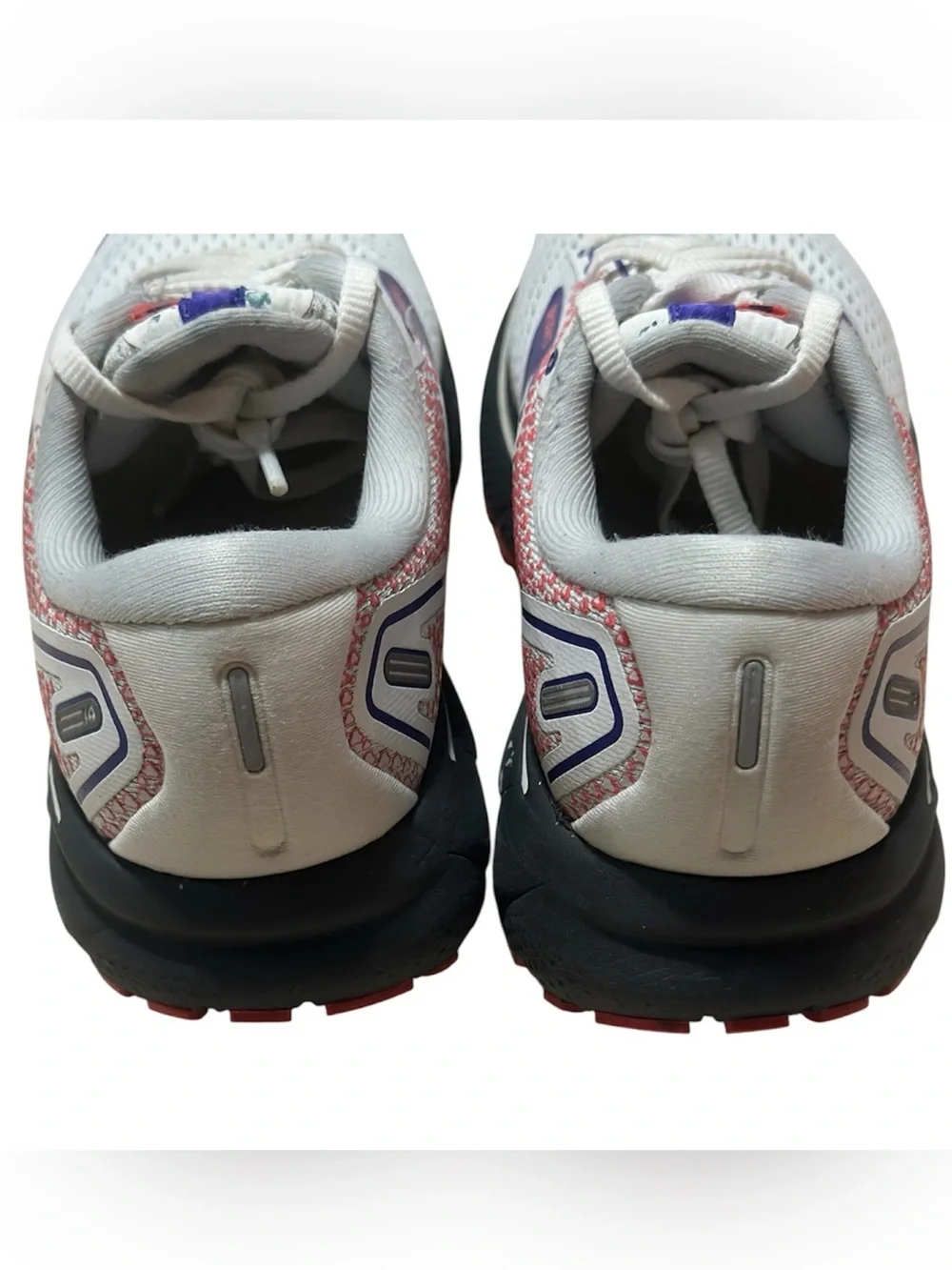Brooks White Running Shoes with Purple and Coral Accents